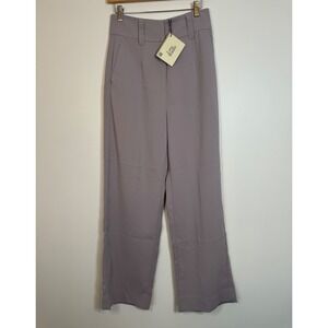 Quiet Luxury Professional Love Bonito NWT High Waisted Trousers US 6 Mauve Grey